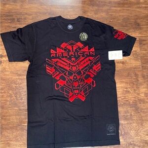 Affliction Men's Black Tee with Red Graphic
